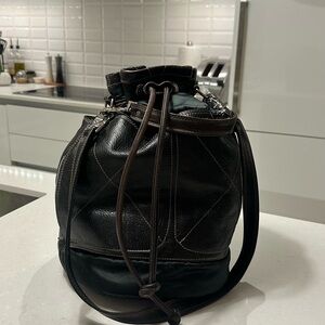 Chic Black Leather Bag North American Rugby